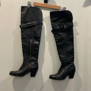 Frye, knee high boots, size 6, black leather